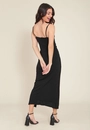 Vestido Midi Crepe Alça Decote Degagê Puxador