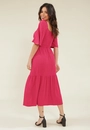 Vestido Midi Malha Texturizada Transpasse Busto