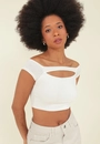 Blusa Cropped Viscolycra Abertura Decote