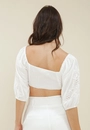 Cropped Algodão Manga 3/4 Com Bordado