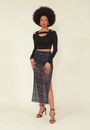 Blusa Cropped Com Recorte Vazado Em Viscolycra Manga Longa P