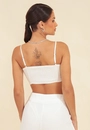 Cropped Com Alcas E Pregas Sobrepostas Em Cetim