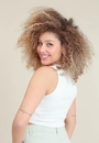 Blusa Cropped Malha Ribana Sem Manga Vazado Busto
