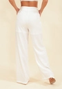 Calça Crepe Cetim Wide Leg Com Bolso Faca