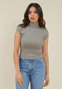 Blusa Ribana Manga Raglan Gola Alta