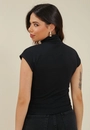 Blusa Ribana Manga Raglan Gola Alta
