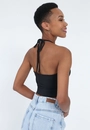 Cropped Malha Jersey Vazado Puxador
