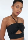 Cropped Malha Jersey Vazado Puxador