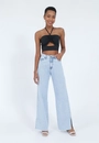 Cropped Malha Jersey Vazado Puxador