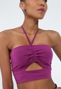 Cropped Malha Jersey Vazado Puxador