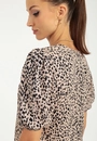 Blusa Viscose Manga Curta Decote V Animal Print