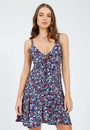Vestido Crepe Alça Estampado Evasê