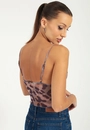 Body Tule Alça A. Print Rcorte Franzido