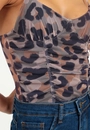 Body Tule Alça A. Print Rcorte Franzido