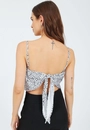 Cropped Cetim Alça Bico Animal Print
