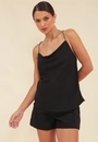 Blusa Crepe Alça Strass Com Decote Degagê
