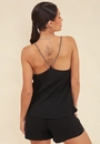 Blusa Crepe Alça Strass Com Decote Degagê