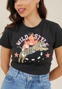 Blusa Cropped Em Cotton Com Manga Curta E Estampa Tigre Color