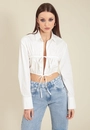 Camisa Cropped Tricoline Abertura Frente