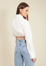 Camisa Cropped Tricoline Abertura Frente