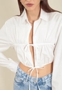 Camisa Cropped Tricoline Abertura Frente