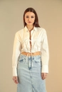 Camisa Cropped Tricoline Abertura Frente