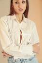 Camisa Cropped Tricoline Abertura Frente