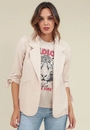 Blazer Alfaiataria Crepe Puxador Punhos Manga 7/8