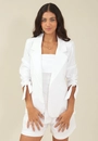 Blazer Alfaiataria Crepe Puxador Punhos Manga 7/8