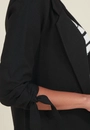 Blazer Alfaiataria Crepe Puxador Punhos Manga 7/8