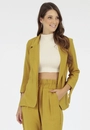 Blazer Alfaiataria Crepe Puxador Punhos Manga 7/8