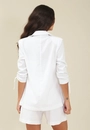 Blazer Alfaiataria Crepe Puxador Punhos Manga 7/8