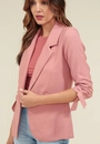 Blazer Alfaiataria Crepe Puxador Punhos Manga 7/8