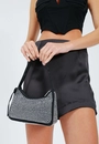 Bolsa Pu Baguete Strass
