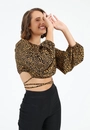 Blusa Cropped Animal Print