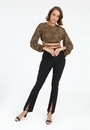 Blusa Cropped Animal Print
