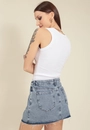 Saia Jeans Curta Cintura Média