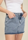 Saia Jeans Curta Cintura Média