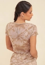 Blusa Cropped Manga Curta Tule Tie Dye