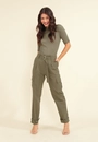 Calça Baggy Em Algodão E Cós Com Cinto