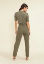 Calça Baggy Em Algodão E Cós Com Cinto