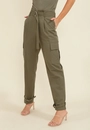 Calça Baggy Em Algodão E Cós Com Cinto