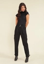 Calça Baggy Em Algodão E Cós Com Cinto