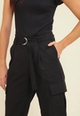 Calça Baggy Em Algodão E Cós Com Cinto