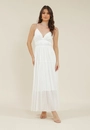 Vestido Longo Algodao Com Fio Lurex Alca Abertura Costa
