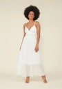 Vestido Longo Algodao Com Fio Lurex Alca Abertura Costa