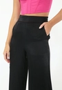 Calça Rayon Cetim Reta Bolso Faca