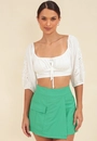 Short Saia Alfaiataria Com Bolso Cargo