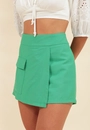 Short Saia Alfaiataria Com Bolso Cargo