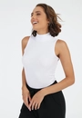 Blusa Ribana Sem Manga Básica Gola Alta